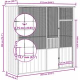  Kavez za ptice sivi 215 x 78 x 200 cm od pocinčanog čelika | shoptok.hr
