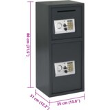 vidaXL elektronički digitalni sef tamno siva 35x31x80 cm Čelik | shoptok.hr