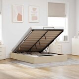 Maison Chic Otomanski Posteljni okvir - Dvoposteljna postelja - Zakonska postelja brez vzmetnice krem 140x200 cm blago-J483, (21761327) | Shoptok.si