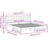  Krevetna konstrukcija s uzglavljem Voštano smeđa 180 x 200 cm | shoptok.hr