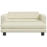  Dječja sofa s tabureom krem 100 x 50 x 30 cm od umjetne kože | shoptok.hr