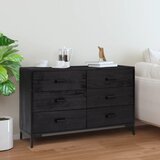  Komoda crna 110 x 35 x 70 cm od masivne borovine | shoptok.hr