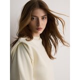 Reserved - Majica s ukrasnim naborima na ramenima - krem | shoptok.hr