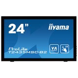 Iiyama Monitor 24" PCAP 10P Touch Screen, 1920x1080, VA panel, Flat Bezel Free Glass Front, DVI, HDMI, Displayport, 215cd/m2 (with touch), USB 2.0-Hub (2xOut), 3000:1 Contrast, 6ms, Built-in Webcam &amp; Microphone - T2435MSC-B2 | Shoptok.si