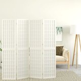 vidaXL Zložljiv 4-delni paravan japonski stil 160x170 cm bele barve | Shoptok.si