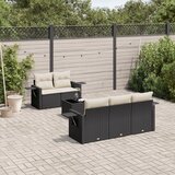  The Living Store Vrtna sedežna garnitura 6-delna z blazinami črna poli ratan - Vrtna Sedežna Garniture, (21478559) | Shoptok.si