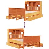  Krevet s regalom za knjige bez madraca 135 x 190 cm od borovine | shoptok.hr