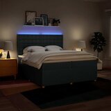  Krevet s oprugama i madracem plavi 200 x 200 cm od tkanine | shoptok.hr