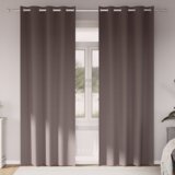 vidaXL Zavjese sa zavjesama 2 pcs Tamno smeđa 245 x 140 cm Poliester | shoptok.hr