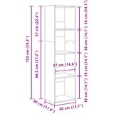  Regal za knjige boja hrasta 40x30x152 cm konstruirano drvo | shoptok.hr