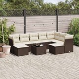 vidaXL 10-dijelni set vrtnih sofa od poliratana s jastucima smeđi | shoptok.hr