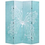  Sklopiva sobna pregrada s uzorkom leptira 160 x 170 cm plava | shoptok.hr