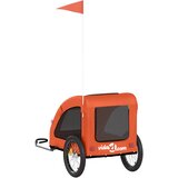Prikolica za bicikl za ljubimce narančasta od tkanine i željeza | shoptok.hr