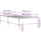  Okvir za krevet crni 90 x 190 cm od konstruiranog drvo i metal | shoptok.hr
