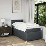 vidaXL Box spring postelja z vzmetnico temno siva 90x190 cm blago | Shoptok.si