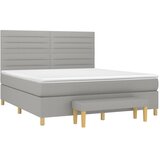  Krevet box spring s madracem svjetlosiva 160x200 cm tkanina | shoptok.hr