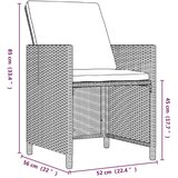  Vrtna jedilna garnitura 9-delna z blazinami črn poli ratan, (20672011) | Shoptok.si