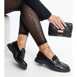 Gemre Black Loafers with Laurel Buckle | Shoptok.si