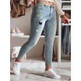 DStreet Spodnie damskie jeansowe skinny ze zdobieniem LUMITTA niebieskie | Shoptok.si