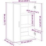  Komoda siva boja betona 60x31x84 cm od konstruiranog drva | Eponuda.com