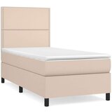  Box spring postelja z vzmetnico kapučino 100x200cm umetno usnje, (20725029) | Shoptok.si