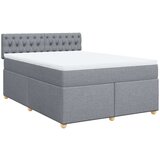 vidaXL Krevet box spring s madracem svjetlosivi 140x200 cm od tkanine | shoptok.hr