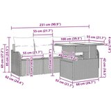  Sjedeća garnitura za vrt 5 kom. Crna Poli ratan 100 x 55 x 73 cm | shoptok.hr
