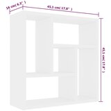  Zidna polica bijela 45,1 x 16 x 45,1 cm konstruirano drvo | shoptok.hr
