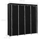  Garderobna omara s 4 predelki črna 175x45x170 cm, (20621211) | Shoptok.si