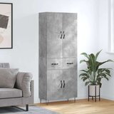 vidaXL Visoka komoda siva betona 69 5x34x180 cm od konstruiranog drva | shoptok.hr