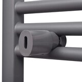 vidaXL kupaonski radijator za ručnike s prečkama ravni sivi 500 x 764 mm | shoptok.hr