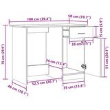  Radni stol boja hrasta artisan 100x50x76 cm konstruirano drvo | Eponuda.com