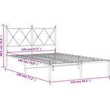  Metalni okvir za krevet s uzglavljem bijeli 120 x 190 cm | shoptok.hr