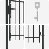  Ogradna vrata BOXTEL 103 x 175 cm Čelik s prahom premazan Siva | shoptok.hr