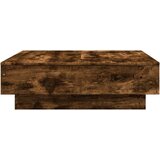 vidaXL Klubska mizica dimljeni hrast 90x90x28 cm inženirski les | Shoptok.si