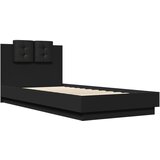  Okvir kreveta s uzglavljem i LED svjetlima crni 100 x 200 cm | shoptok.hr