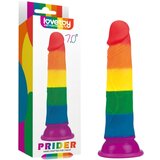 Lovetoy Prider - realistični dildo - 19 cm (mavrica) | Shoptok.si