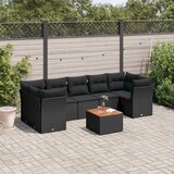 vidaXL 6-dijelni set vrtnih sofa s jastucima crni od poliratana | shoptok.hr