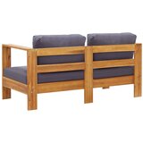  Klupa s jastucima 140 cm od masivnog bagremovog drva siva | shoptok.hr