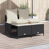 Maison Chic Seti vrtnega pohištva - Vrtna garnitura - Vrtni pohištvo set 4-delna z blazinami črna poli ratan, (21820392) | Shoptok.si