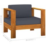 vidaXL Vrtna garnitura s temno sivimi blazinami 7-delna akacijev les | Shoptok.si