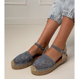 D/CEO Blue perforated espadrille sandals Santos | shoptok.hr