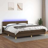  Box spring s madracem LED tamnosmeđi 200x200 cm tkanina Cijene