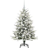 vidaXL Umjetna predsvetljena božićna jelka s kompletom kroglica Zelena | Shoptok.si