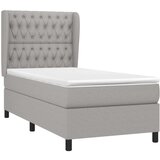  Box spring postelja z vzmetnico svetlo siv 100x200 cm blago, (20725773) | Shoptok.si