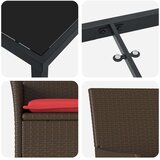  Set stola i stolica s jastukom 3 pcs Smeđa PE ratan | shoptok.hr