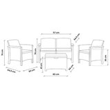 Bica Baštenska garnitura Venecija Exclusive dvosed sa foteljama i box stolom PE ratan grafit 9167-4 | Eponuda.com