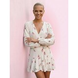 Sinsay Preklopna mini haljina s viskozom i dodatkom lana | shoptok.hr