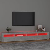 TV ormarić s LED svjetlima siva boja betona 240x35x40 cm | Eponuda.com