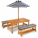 Kidkraft set sto sa suncobranom i dve klupice - plavo-beli 00106 Cene